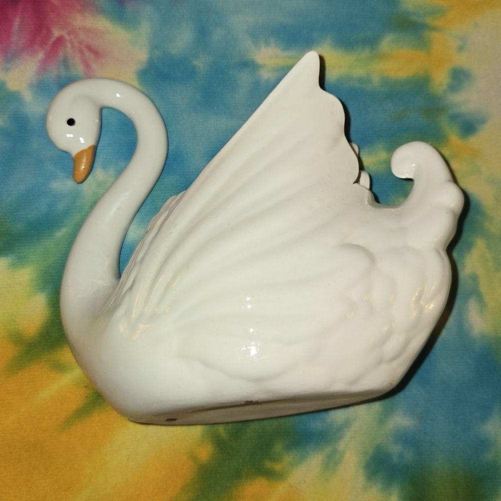 Vintage Ceramic Swan Planter